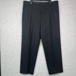 Tallia Dress Pants Men Black Wool Pleated‎ Front Straight Leg Trousers 40x30